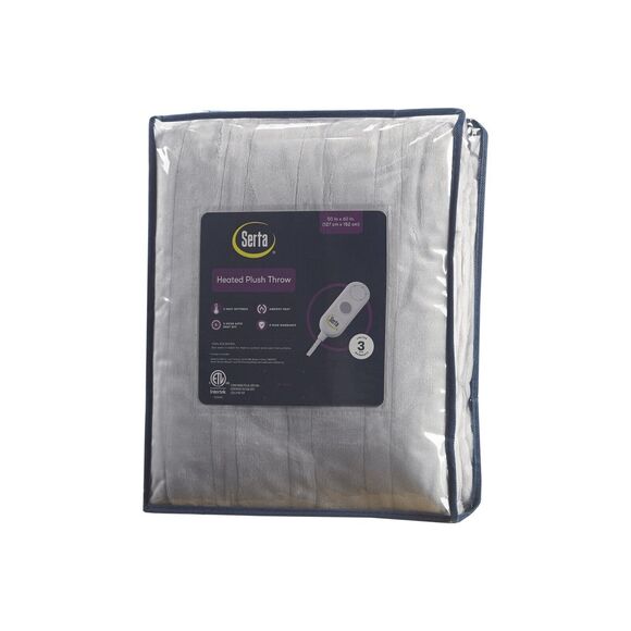 Serta Polyester and Cotton Microlight Heated Throw ST54-0120 - Picture 1 of 3